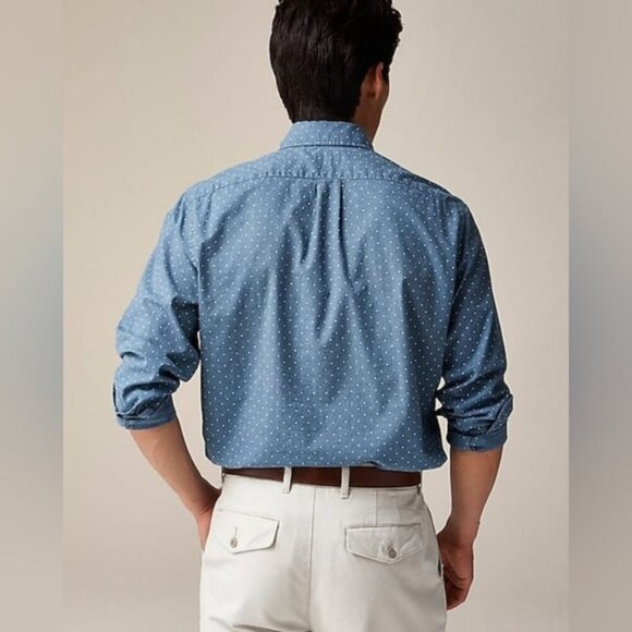J. Crew Slim Fit Dotted Pattern Preppy Casual Business Fitted Shirt M - Picture 1 of 8